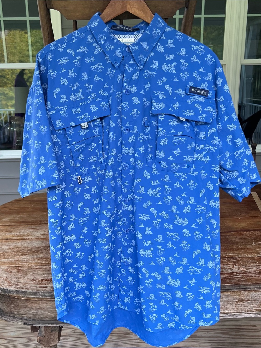 Columbia PFG Super Bahama XL Vented Quick Dry Mesh Lined Fishing Shirt
